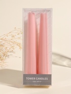 Набор свечей, 3.5×23 см, 2 шт. «Башня», пыльная роза, 4×9.5×25 см - Фото 4