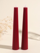 Набор свечей, 3.5×23 см, 2 шт. «Башня», кармин, 4×9.5×25 см  (артикул 10962284)  большой выбор товаров оптом и в розницу по низким ценам с доставкой