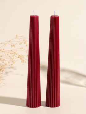 Набор свечей, 3.5×23 см, 2 шт. «Башня», кармин, 4×9.5×25 см  (артикул 10962284)  большой выбор товаров оптом и в розницу по низким ценам с доставкой