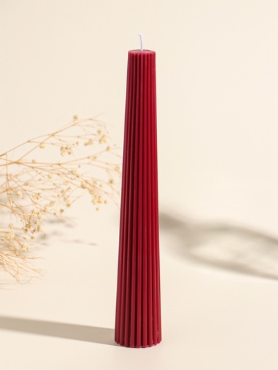 Набор свечей, 3.5×23 см, 2 шт. «Башня», кармин, 4×9.5×25 см