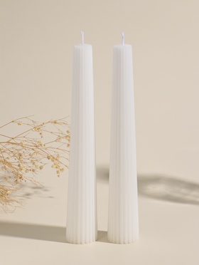 Набор свечей, 3.5×23 см, 2 шт. «Башня», белый, 4×9.5×25 см  (артикул 10962285)  большой выбор товаров оптом и в розницу по низким ценам с доставкой