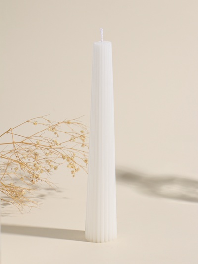 Набор свечей, 3.5×23 см, 2 шт. «Башня», белый, 4×9.5×25 см