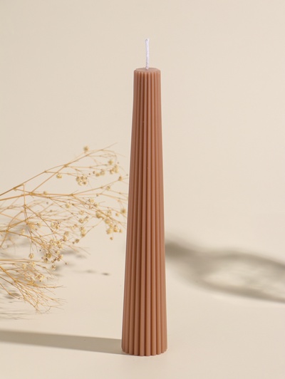 Набор свечей, 3.5×23 см, 2 шт. «Башня», корица, 4×9.5×25 см