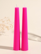 Набор свечей, 3.5×23 см, 2 шт. «Башня», ярко-розовый, 4×9.5×25 см  (артикул 10962288)  большой выбор товаров оптом и в розницу по низким ценам с доставкой
