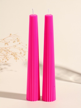 Набор свечей, 3.5×23 см, 2 шт. «Башня», ярко-розовый, 4×9.5×25 см  (артикул 10962288)  большой выбор товаров оптом и в розницу по низким ценам с доставкой