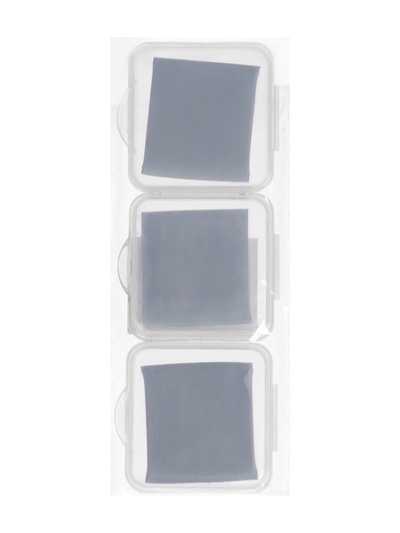 Ластик клячка, набор, 3 штуки, прямоугольные, серый, 37×35×0.9 мм, в коробочке