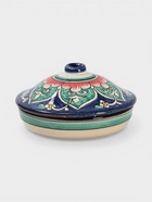 УЦЕНКА Масленка Риштанская Керамика «Цветы», 17 см, синий - Фото 1