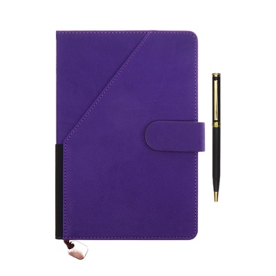 УЦЕНКА Ежедневник недатированный А5, 140 л, клетка, к/зам, с ручкой, в подарочной коробке, Фиолетовый 10