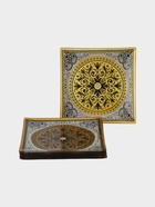 УЦЕНКА Набор столовый «Арабеска», 6 предметов: 18 см - 6 шт., золотой, серый - Фото 2