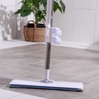 УЦЕНКА Швабра плоская с вертикальным отжимом и щеткой, 38×12×136 см, стальная ручка, дополнительная насадка - Фото 6