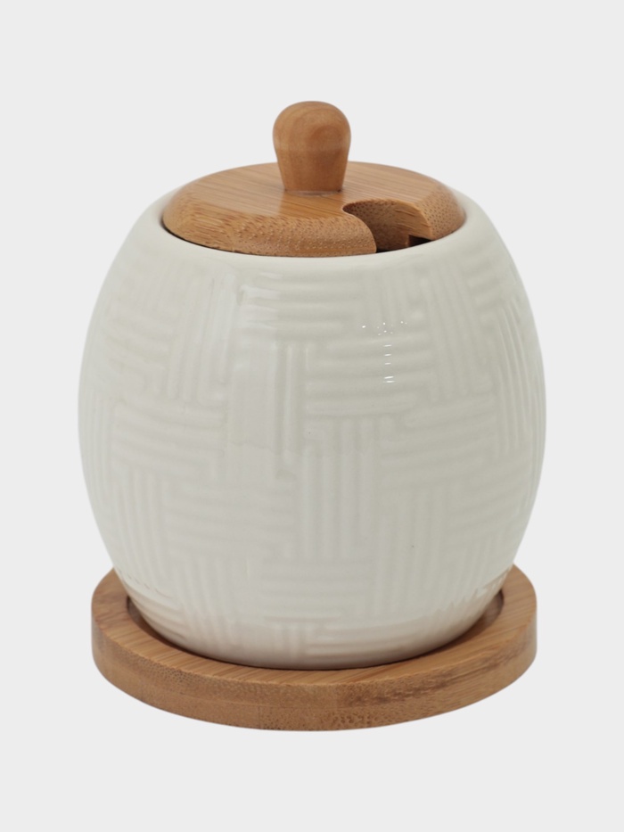 УЦЕНКА Сахарница на деревянной подставке Bella Tenero 250 мл, 9 см - Фото 1