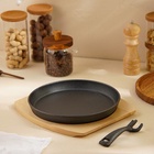 УЦЕНКА Сковорода чугунная на деревянной подставке SL Home, d=25 см, h=3 см, чёрная - Фото 8