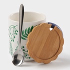 УЦЕНКА Кружка «Гербарий», 350 мл, 12×8.5×9.8, белая - Фото 4