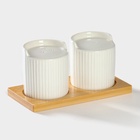 УЦЕНКА Набор для специй на дерев подставке 2 шт. «Bella Tenero» 100 мл солонка, 100 мл перечница 538 - Фото 3