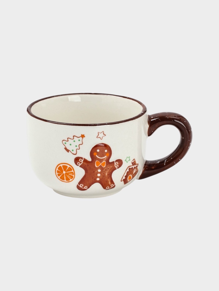 УЦЕНКА Чайная пара «Имбирные человечки» кружка 12.5×9.3×6.5 см - Фото 1