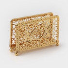 УЦЕНКА Салфетница «Сердца», декоративная, 14×9.5×4 см, золотистая - Фото 2