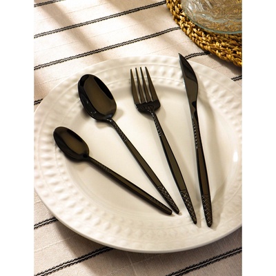 УЦЕНКА Набор столовых приборов «Античность», 4 предмета, чёрный