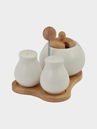 УЦЕНКА Набор для специй на бамбуковой подставке Bella Tenero, 3 предмета: солонка, перечница, сахарница - Фото 1