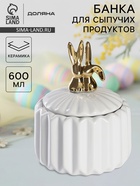 УЦЕНКА Банка для сыпучик продуктов «Золотой зайка», 600 мл, 12×16 см - Фото 1