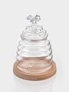 УЦЕНКА Баночка для мёда и варенья со стеклянной ложкой «Эко. Пчелка» 300 мл, 10×12.5 см - Фото 1