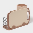УЦЕНКА Подставка для ножей и столовых приборов «Нежность», бежевая - Фото 4