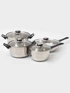 УЦЕНКА Набор 8 предметов «Черная ночь»: ковш 1.5 л, кастрюли 2 л/3 л, сковорода 24 см, 4 крышки - Фото 2