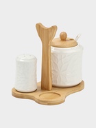 УЦЕНКА Набор для специй Bella Tenero «Кракле», 4 предмета на подставке: солонка, перечница, ложка, сахарница - Фото 2