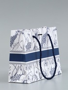 Пакет подарочный ламинированный «Цветы», мрамор, с бантом, 19×15×7 см  (артикул 10935054)  большой выбор товаров оптом и в розницу по низким ценам с доставкой