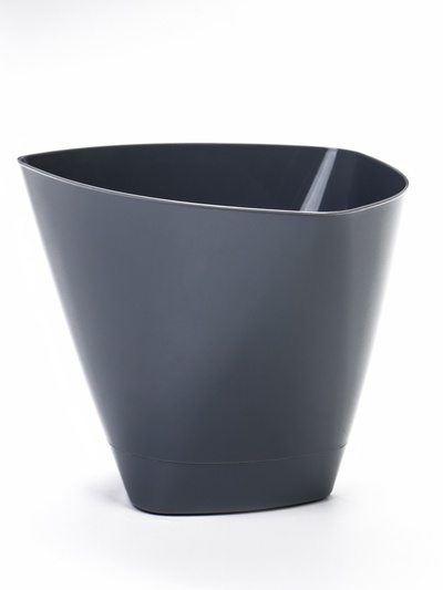 Горшок для цветов «Элеганс», 2 л, d=17.3 см, h=15 см, пластиковый, с поддоном, серый