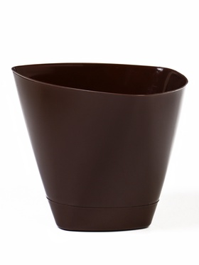 Горшок для цветов «Элеганс», 2 л, d=17.3 см, h=15 см, пластиковый, с прикорневым поливом, цвет шоколад  (артикул 10998747)  большой выбор товаров оптом и в розницу по низким ценам с доставкой