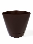 Горшок для цветов «Элеганс», 2 л, d=17.3 см, h=15 см, пластиковый, с поддоном, цвет шоколад  (артикул 10998747)  большой выбор товаров оптом и в розницу по низким ценам с доставкой