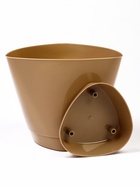Горшок для цветов «Элеганс», 2 л, d=17.3 см, h=15 см, пластиковый, с поддоном, бежевый  (артикул 10998748)  большой выбор товаров оптом и в розницу по низким ценам с доставкой