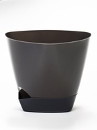 Горшок для цветов «Элеганс», 3 л, d=19.3 см, h=16.7 см, пластиковый, с прикорневым поливом, серый  (артикул 10998752)  большой выбор товаров оптом и в розницу по низким ценам с доставкой