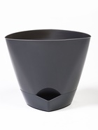 Горшок для цветов «Элеганс», 3 л, d=19.3 см, h=16.7 см, пластиковый, с прикорневым поливом, серый  (артикул 10998752)  большой выбор товаров оптом и в розницу по низким ценам с доставкой