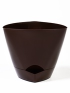 Горшок для цветов «Элеганс», 3 л, d=19.3 см, h=16.7 см, пластиковый, с прикорневым поливом, цвет шоколад - Фото 3
