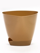 Горшок для цветов «Элеганс», 4 л, d=22 см, h=20 см, пластиковый, с прикорневым поливом, бежевый  (артикул 10998754)  большой выбор товаров оптом и в розницу по низким ценам с доставкой