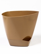 Горшок для цветов «Элеганс», 4 л, d=22 см, h=20 см, пластиковый, с прикорневым поливом, бежевый - Фото 2