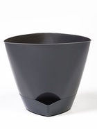 Горшок для цветов «Элеганс», 4 л, d=22 см, h=20 см, пластиковый, с прикорневым поливом, серый  (артикул 10998756)  большой выбор товаров оптом и в розницу по низким ценам с доставкой