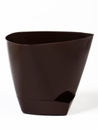 Горшок для цветов «Элеганс», 4 л, d=22 см, h=20 см, пластиковый, с прикорневым поливом, цвет шоколад - Фото 2