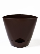 Горшок для цветов «Элеганс», 4 л, d=22 см, h=20 см, пластиковый, с прикорневым поливом, цвет шоколад - Фото 3