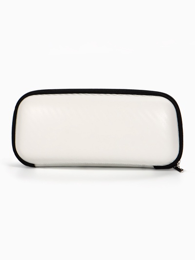 УЦЕНКА Футляр для очков Кожа, 16*6*7 см, на молнии, белый