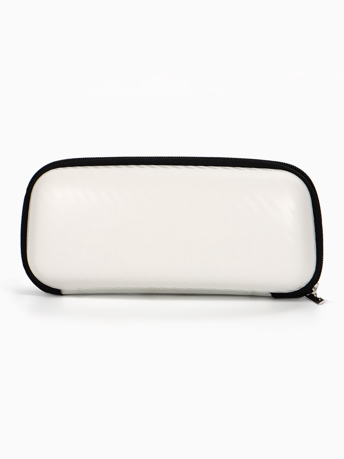 УЦЕНКА Футляр для очков Кожа, 16*6*7 см, на молнии, белый - Фото 1