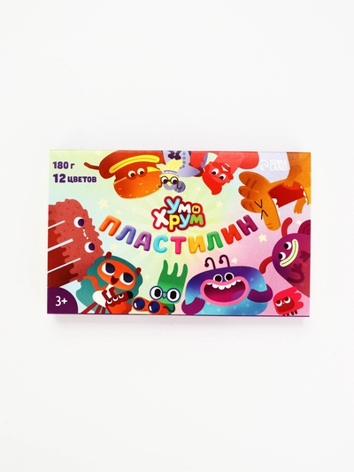 УМ И ХРУМ Пластилин 12 цв, 180 г