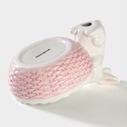 УЦЕНКА Конфетница Доляна «Зайка», 250 мл, 16.5×12×9.5 см, доломит, розовая - Фото 4