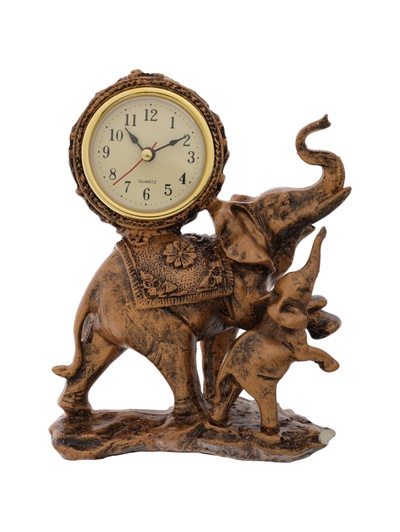 УЦЕНКА Часы настольные интерьерные «Каминные. Слониха и слонёнок», 17×21 см, циферблат 5.5 см