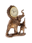 УЦЕНКА Часы настольные интерьерные «Каминные. Слониха и слонёнок», 17×21 см, циферблат 5.5 см - Фото 2