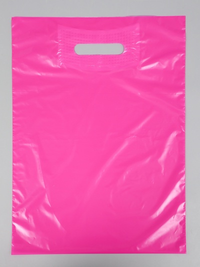 Пакет полиэтиленовый с вырубной ручкой, Фуксия 30х40 см, 30 мкм