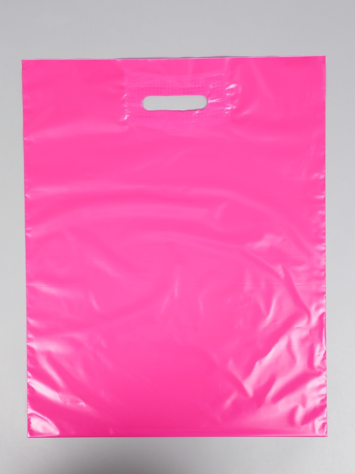Пакет полиэтиленовый с вырубной ручкой, Фуксия 40х50 см, 60 мкм - Фото 1