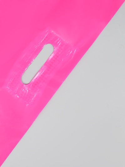 Пакет полиэтиленовый с вырубной ручкой, Фуксия 40×50 см, 60 мкм