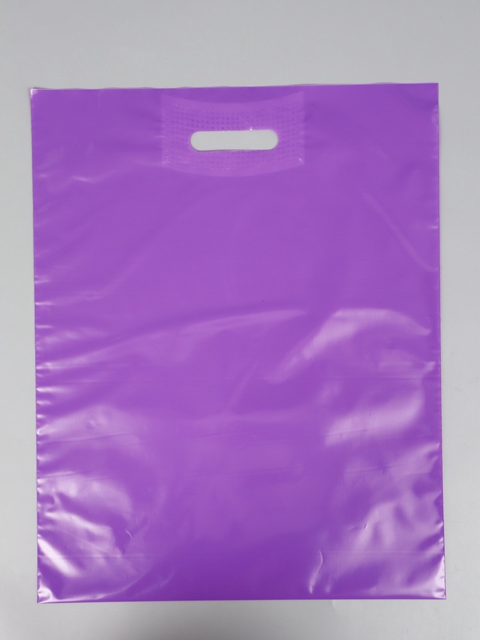 Пакет полиэтиленовый с вырубной ручкой, фиолетовый, 40х50 см, 60 мкм - Фото 1